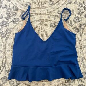 Kortni Jeane Blue Ruffle Top